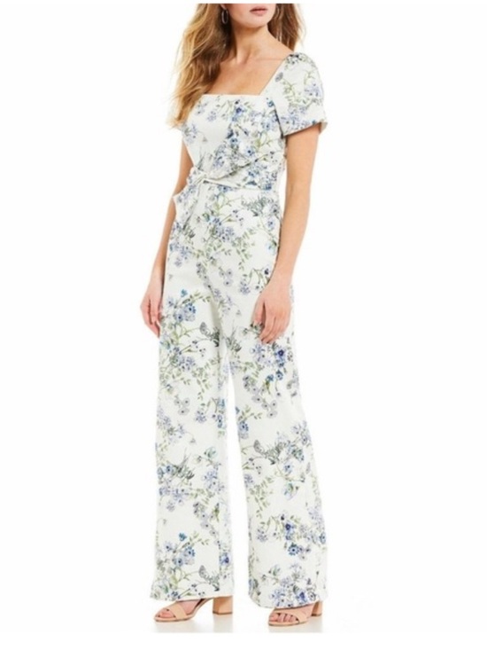 ANTONIO MELANI Pants - NWT Antonio Melani Grover Clear Skies Ivory Blue Jumpsuit Romper Size 12